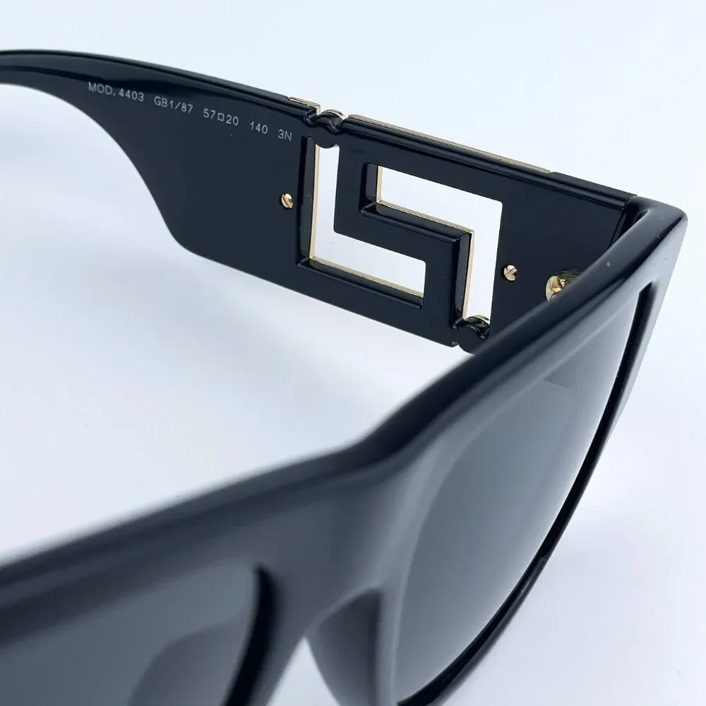 NEW Versace VE4403 GB1/87 Black Grey Square Unisex Sunglasses